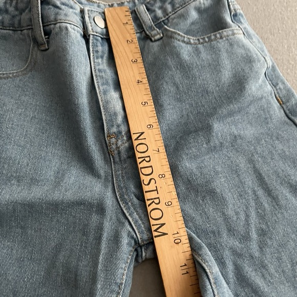 Shein Jeans Girls Size: 10Y | 24 x 23 Inseam Straight Leg Blue Distressed Denim - Picture 10 of 11